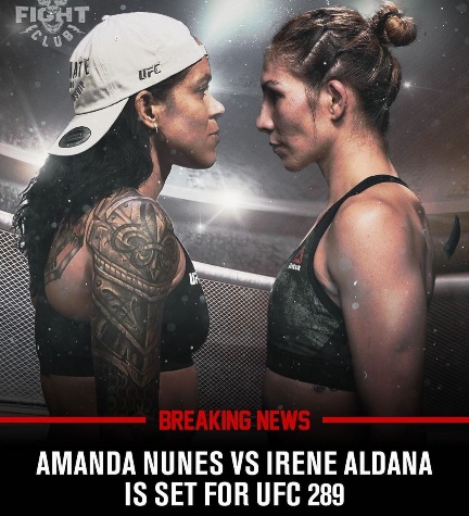 UFC 289  Pena Cedera Rusuk, Trilogi dengan Nunes Batal,  Irene Aldana jadi Pengganti