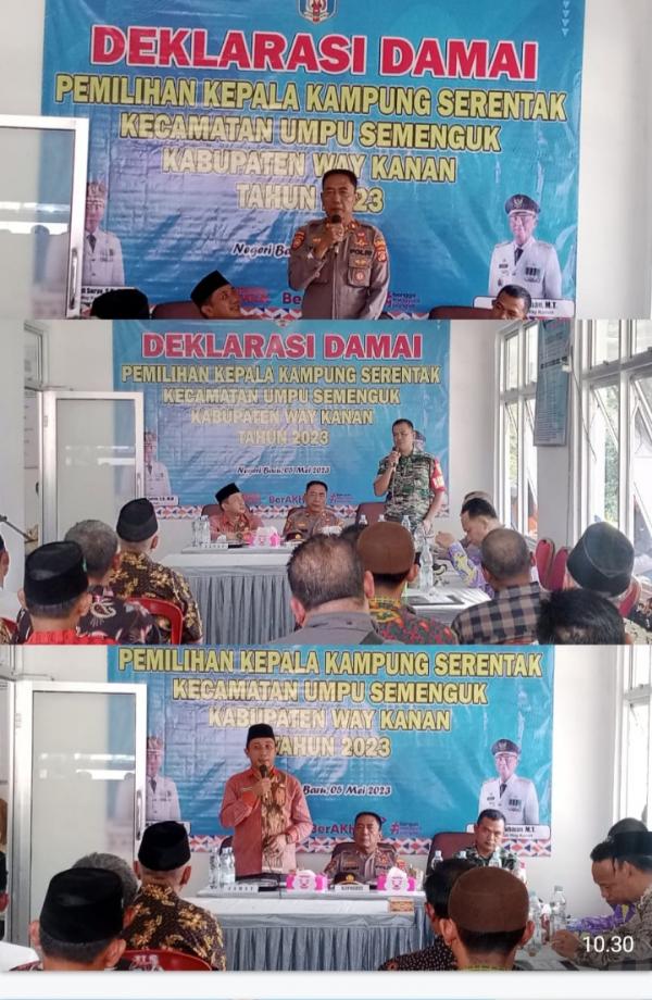 25 Calon Kepala Kampung di Kecamatan Umpu Semenguk Gelar Deklarasi Damai
