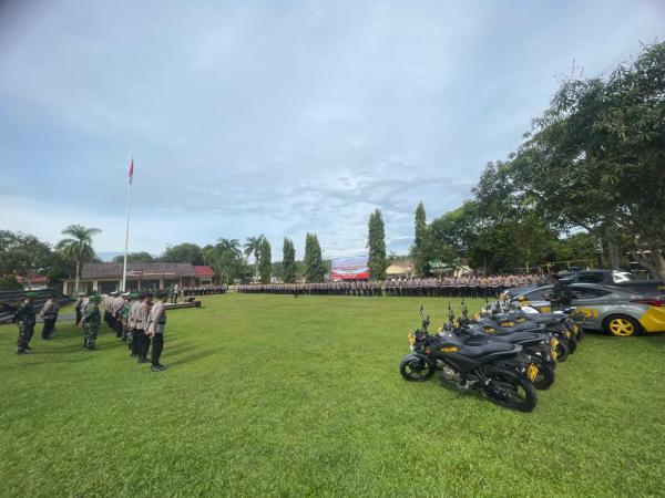 TNI - Polri Apel Gelar dan Serpas Pam Pilkakam di Way Kanan, Sinergi Ciptakan Rasa Aman dan Kondusif