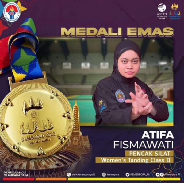 Kembali Harumkan Nama Indonesia, Atifa Fismawati Pesilat SH Terate Raih Medali Emas!