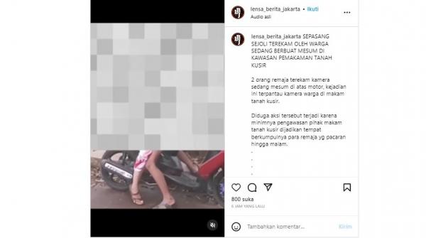 Viral Sejoli Mesum di Areal Kuburan TPU Tanah Kusir, Polisi Buru Pelaku 