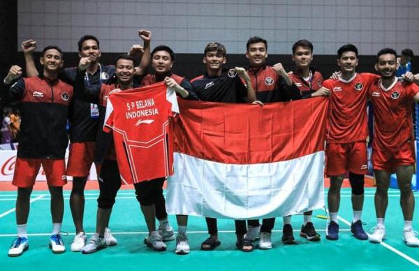 Ganyang Malaysia 3-1, Tim Bulu Tangkis Putra Indonesia Beri Penghormatan untuk Syabda Belawa
