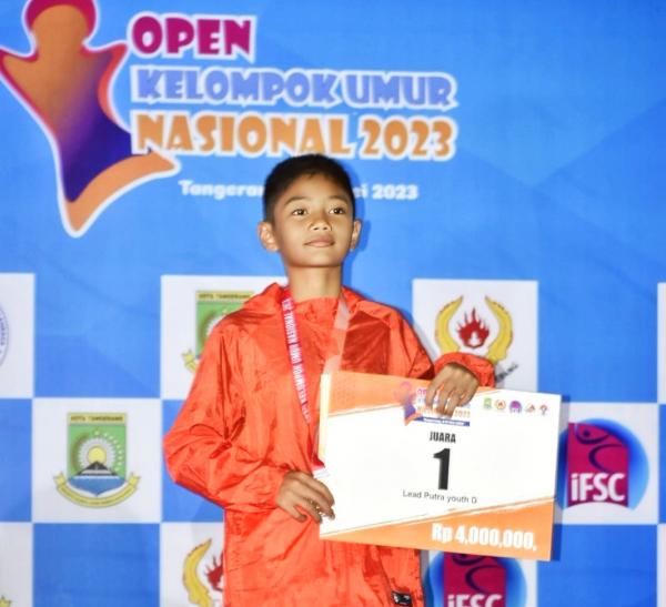 Agra, Atlet Cilik Panjat Tebing  Palembang Sabet Medali Emas di Open KU Kejurnas FPTI 2023