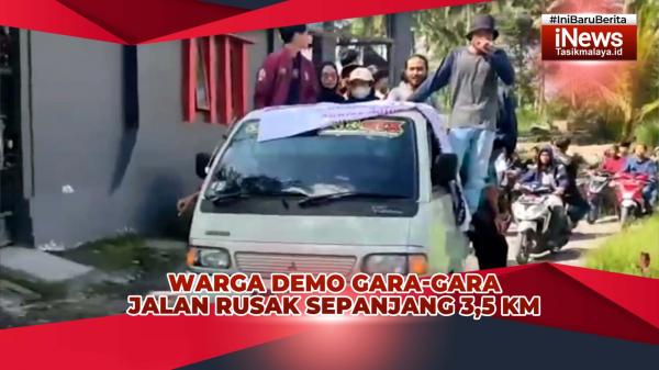 VIDEO: Jalan Rusak Sepanjang 3,5 KM, Warga Kampung Cisemplo Mekarjaya Tasikmalaya Unjuk Rasa