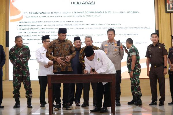 Tokoh Lintas Agama di Sidoarjo Deklarasi Tolak Kampanye di Tempat Ibadah