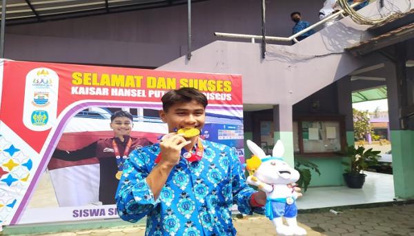 Cerita Kaisar Hansel Putra, Siswa SMPN 2 Kota Cimahi Peraih 2 Medali di SEA Games 2023