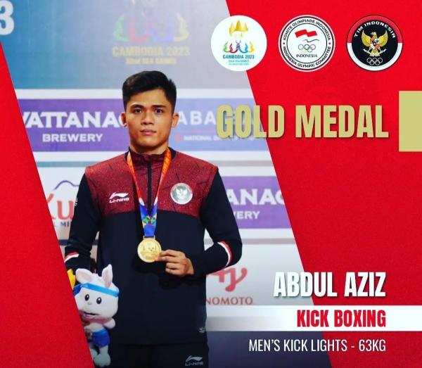 Raih Medali Emas Kick Boxing, Abdul Aziz Calim Lawan Rasa Sakit saat Tanding