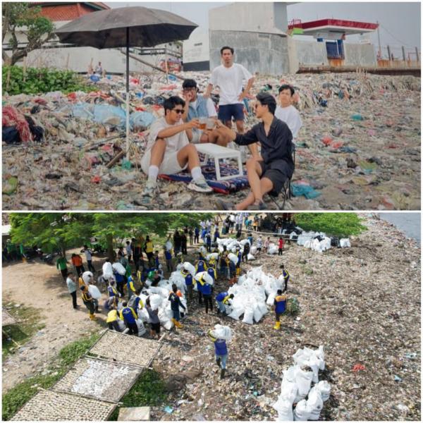 Viral di Medsos Begini Penampakan Pantai Teluk saat Ini, Camat Labuan: 30 Persen Sampah Berkurang