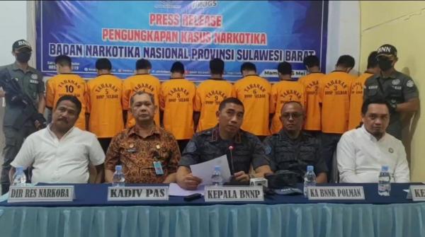 BNN Sulbar Tangkap 10 Pengedar Narkoba, Semua Pelaku dari Luar