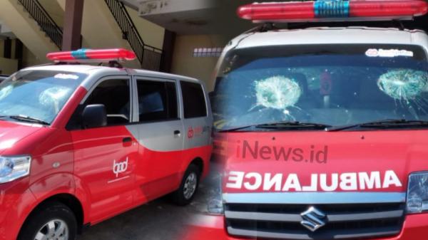 Tak Terima Ibunya Meninggal, Mobil Ambulans Pengantar Jenazah Milik RS Sampang di Rusak Warga