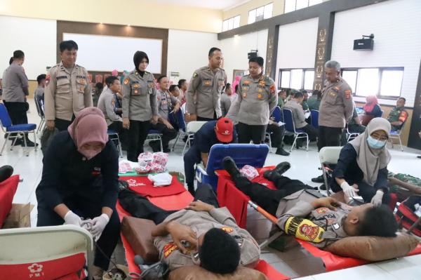 Gelar Donor Darah, Kapolres Lampung Timur: Ini Merupakan Bentuk Bakti Polri terhadap Dunia kesehatan