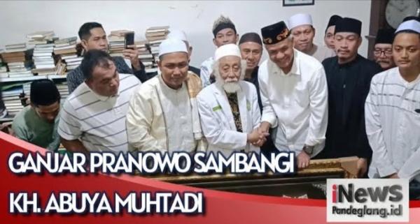 Sambangi Ulama Banten, Bakal Capres PDIP Ganjar Pranowo Didoakan Abuya Muhtadi dan Santri