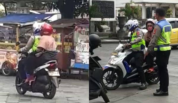Anggota Satlantas Polres Tasik Kota Dikejar Ibu-Ibu Hamil, Ternyata Ngidam Dibonceng Motor Polisi