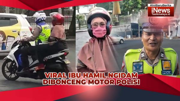 VIDEO: Anggota Satlantas Polres Tasik Kota Dikejar Ibu Hamil, Ternyata Ngidam Dibonceng Motor Polisi