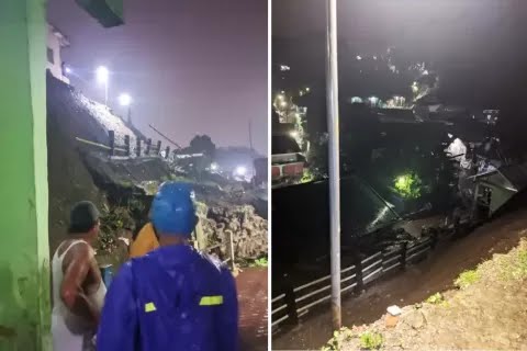 Akibat Hujan Deras, Tembok Setinggi 30 Meter Longsor Timpa Rumah Warga di Bogor
