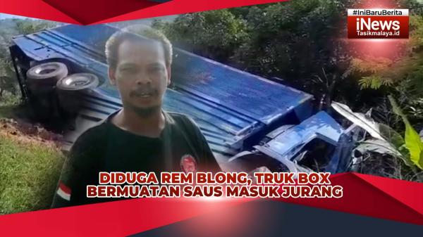 VIDEO: Truk Box Masuk Jurang di Gentong Tasikmalaya, Sopir Selamat
