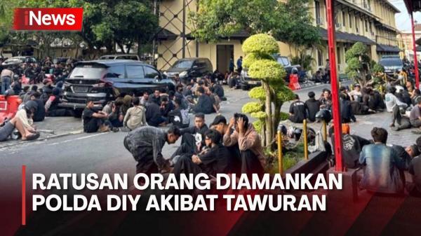 Polda DIY Amankan Ratusan Orang yang Terlibat Tawuran di Jalan Taman Siswa Yogyakarta