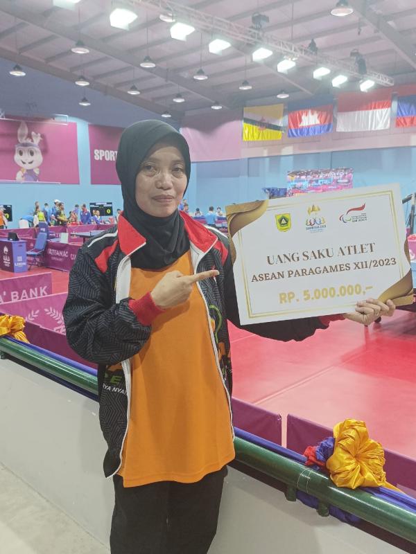 Atlet Tenis Meja NPCI Kabupaten Bogor Sumbang Emas Bagi Merah Putih di Ajang APG 2023 Kamboja