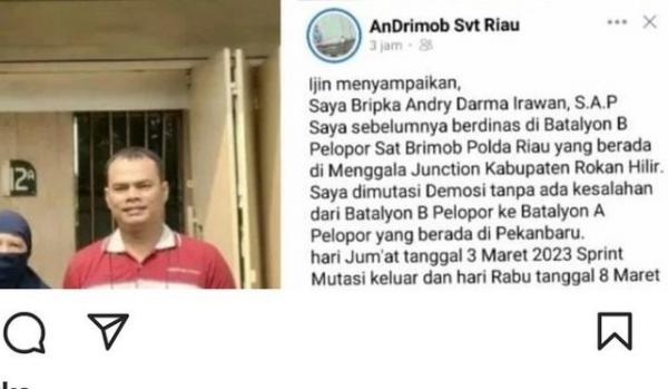 Viral Curhatan Anggota Brimob di Riau Tak Terima Dimutasi Meski Setor Uang Rp650 Juta, Kapolda: Usut