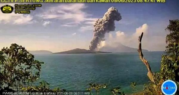 Update! Gunung Anak Krakatau Dua Kali Erupsi, Lontarkan Abu Capai 800 hingga 3000 Meter
