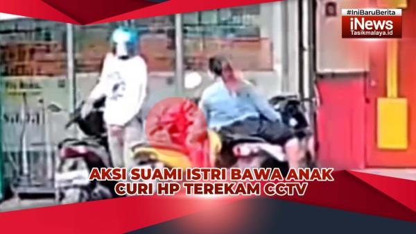 VIDEO: Aksi Pencurian Hp di Depan Apotek di Tasikmalaya Terekam CCTV, Pelaku Diduga Suami Istri