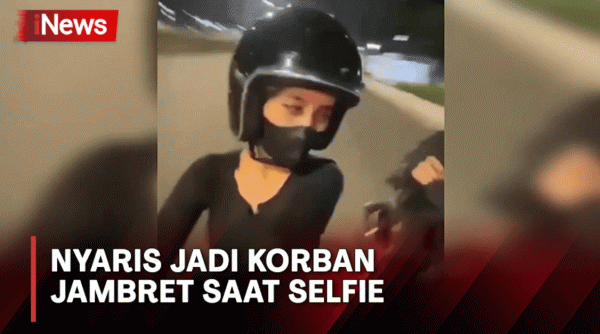 Nekat Selfie saat Kendarai Motor, Wanita Ini Hampir Kena Jambret di Jalan Sudirman