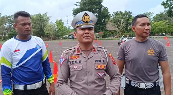 Personel Satlantas Polres Bangka Barat Asah Kemampuan Safety Riding dan Driving Pengawalan