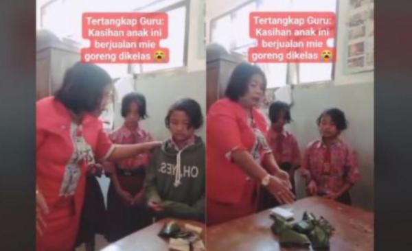 Viral! Siswi SD Berjualan Mie Goreng untuk Beli Sepatu, Netizen: Nangis Melihatnya