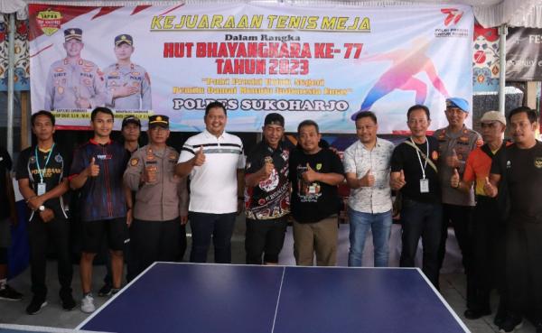 Polres Sukoharjo Gelar Turnamen Tenis Meja Meriahkan Hari Bhayangkara ke-77