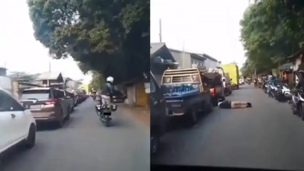 Viral Relawan Jatuh Saat Sedang Kawal Mobil Ambulans