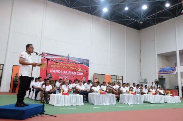 Wakapolda Buka Secara Resmi Turnamen Sepak Takraw Kapolda Riau Cup 2023 