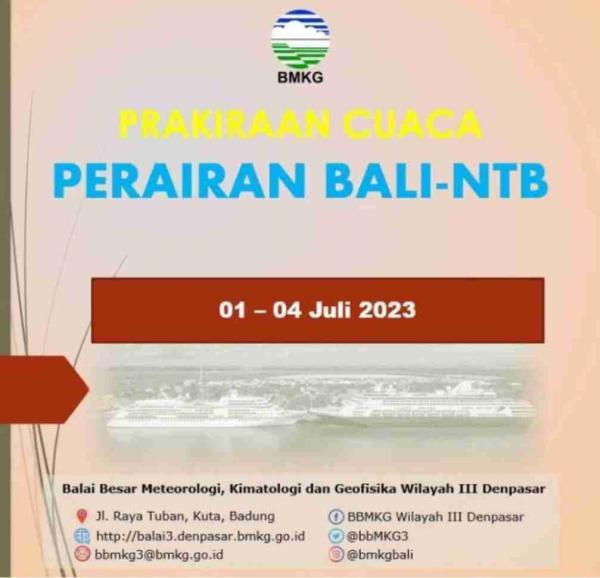 BMKG Ingatkan Waspadai Potensi Gelombang Tinggi sampai 2 Meter di Laut Bali hingga 4 Juli 2023