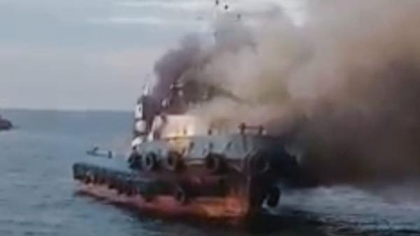 KSOP IV Mentok Terima Kabar Kebakaran Tug Boat di Selat Bangka