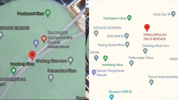 Ketika Google Maps Ubah Nama Gedung DPR RI jadi Kandang Tikus, Begini Kata Warganet