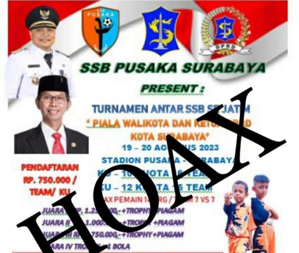 Poster Lomba Sepak Bola antar SSB Hoax, Pemkot Ancam Adanya Penipuan dan Pelanggaran UU ITE