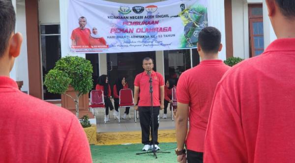 Kejari Aceh Singkil Buka Pekan Olahraga Dalam Rangka Hari Bhakti Adhyaksa Ke - 63