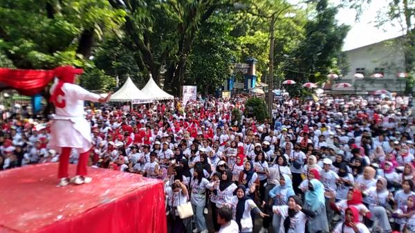 Ribuan Warga Bogor Tumpah Ruah Senam Sehat Bareng Network for Ganjar Presiden