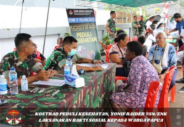 Peduli Kesehatan, Yonif Raider 754/ENK/Kostrad Laksanakan Bakti Sosial