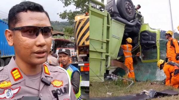 Cerita Kasat Lantas Polres Tasik Kota Evakuasi Sopir dan Truk Tepung Masuk Sungai di Jalan Gentong