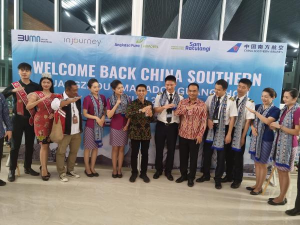 China Sounthern Airlines Mendarat Perdana di Manado, Pariwisata Sulut Kembali Menggeliat