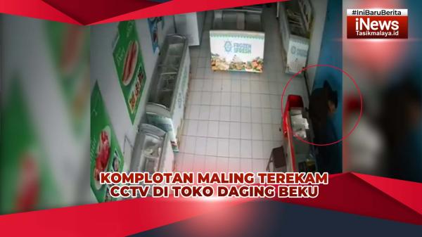 VIDEO: Aksi Pencurian Hp di Toko Daging Beku Tasikmalaya Terekam CCTV, Pelaku Diduga Komplotan