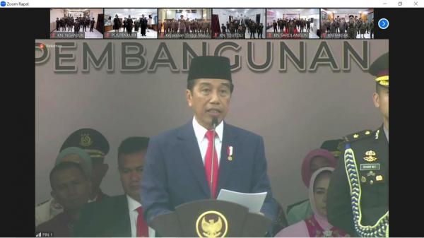 Peringatan HBA ke-63, Kejari Nganjuk Gelar Upacara Lapangan dan Virtual Bersama Presiden Jokowi