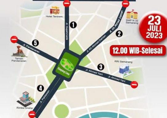 Ada Puncak Peringatan Hari Anak Nasional 2023, 5 Ruas Jalan di Semarang Ditutup