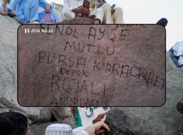 Miris! Viral Aksi Vandalisme di Goa Hira Mekkah, Ada Tulisan Depok hingga Rojali