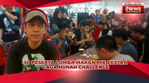 VIDEO: 50 Peserta Meriahkan Lomba Makan Mie Exstra Gaga Huhah Challenge di Plaza Asia Tasikmalaya