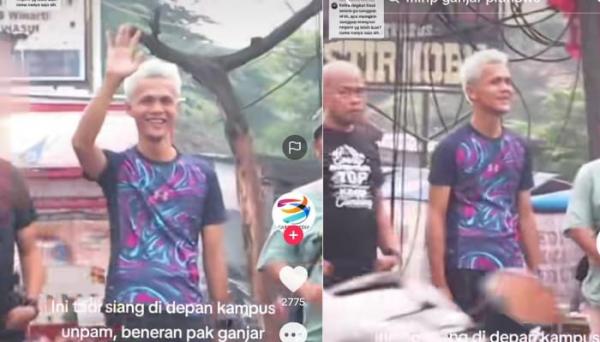 Viral Orang Mirip Ganjar Pranowo di Pamulang, Ekspresi Senyumnya Bikin Warga Teriak