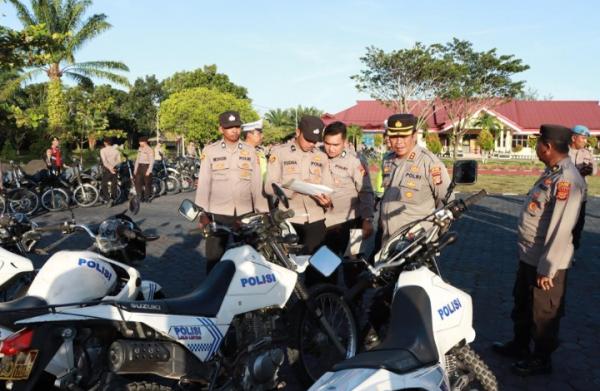 Polisi Aceh Singkil Cek Kondisi Kendaraan Dalam Rangka Kesiapan Pemilu