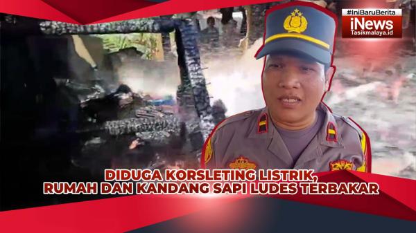 VIDEO: Sebuah Rumah dan Kandang Sapi di Indihiang Tasikmalaya Ludes  Terbakar