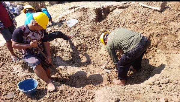 Warga Kalijambe Sragen Temukan Fosil Gading Gajah Purba Sepanjang 3,24 Meter