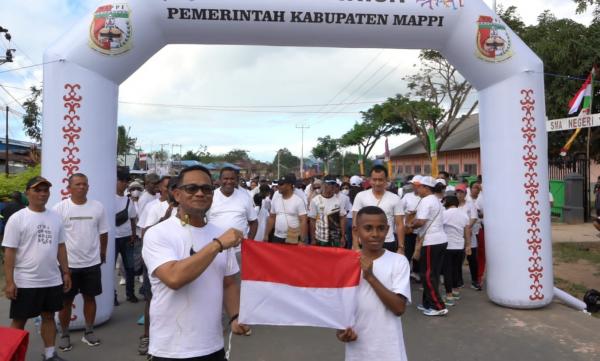 5000 Bendera Merah Putih Digaungkan Pemkab Mappi, Dirangkaikan Dengan Collor Run Bersama Warga